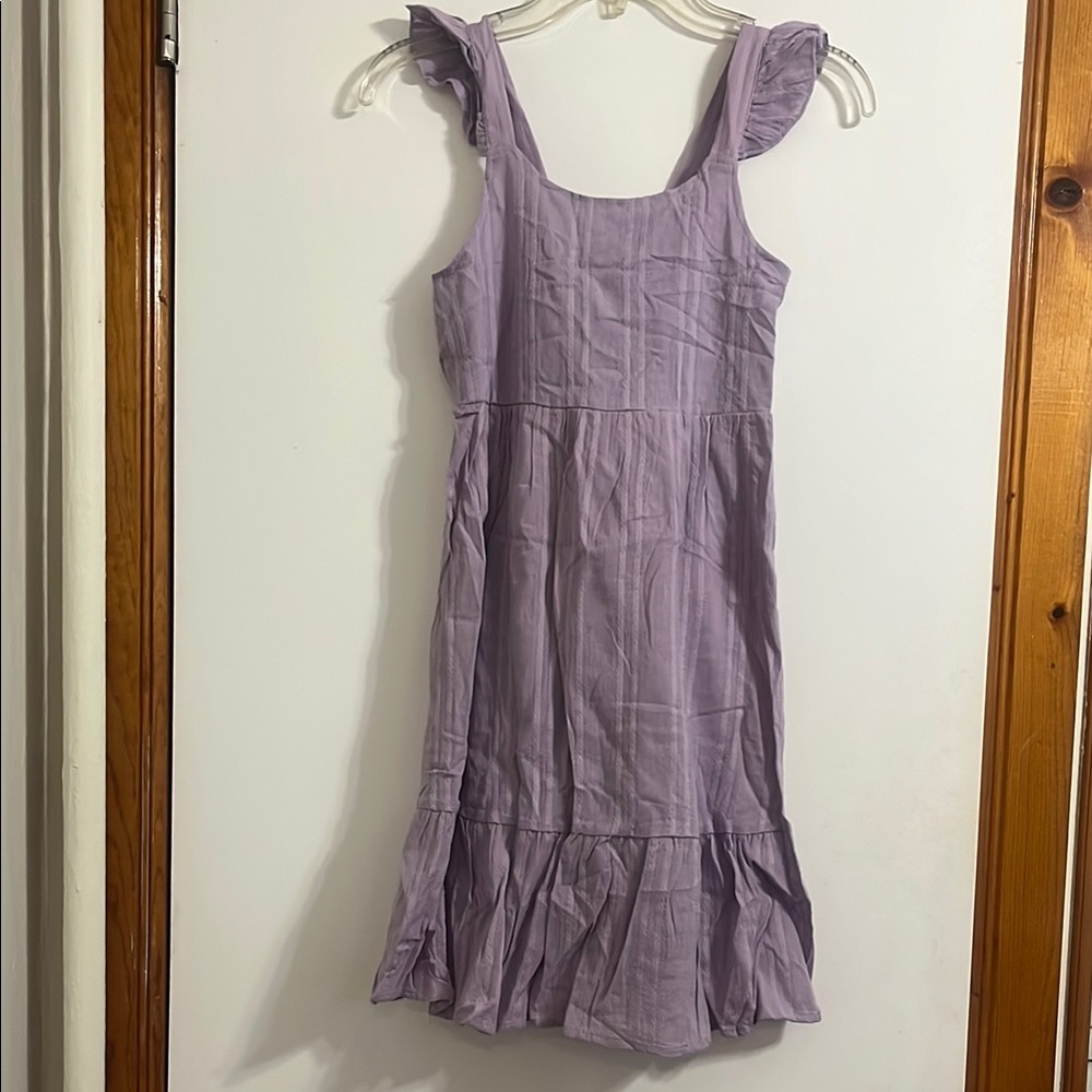 PatPat Girls Summer Dress Floral Ruffle sleeveless Lavender Casual Vacation